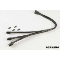 DarkSide 5v 3-pin D-RGB 3-Way splitter cable – Jet Black Sleeved