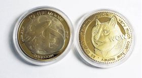 Doge Gold or Silver Plated ETH Coin - Collectible (Silver)