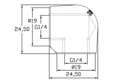 XSPC G1/4 Female Elbow Fitting - Black Chrome