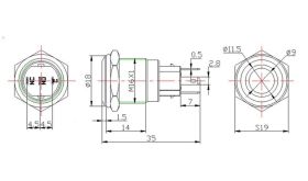 Lamptron 16mm RING White Latching Illuminated Switch Silver