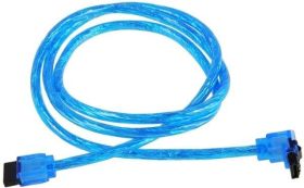 SATA Kabel 50cm - UV blue 1x 90 graden hoek