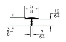 T Molding - 5/8 inch / 16mm wide - Per meter