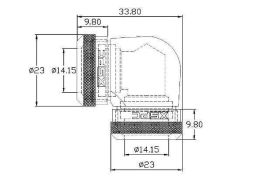 XSPC 14mm Rigid Tubing Elbow Fitting - Chrome