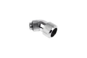 Alphacool Eiszapfen 16mm HardTube compression fitting 45° rotatable G1/4 for plexi- brass tubes (rigid or hard tubes) - knurled - chrome