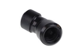 Alphacool Eiszapfen 16mm HardTube compression fitting 45° L-connector for plexi- brass tubes (rigid or hard tubes) - knurled - Deep Black