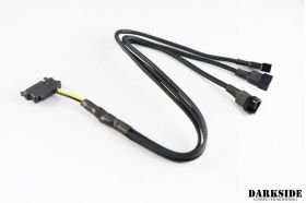 DarkSide Three-Way 4-Pin/3-Pin Fan Splitter Cable With SATA Power