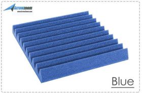 Arrowzoom Acoustic Panels Sound Absorption Studio Soundproof Foam - Wedge Tiles - 50 x 50 x 5 cm - Blue