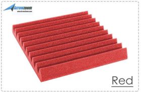 Arrowzoom Acoustic Panels Sound Absorption Studio Soundproof Foam - Wedge Tiles - 25 x 25 x 5 cm - Red