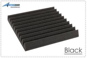 Arrowzoom Acoustic Panels Sound Absorption Studio Soundproof Foam - Wedge Tiles - 50 x 50 x 5 cm - Black