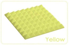 Arrowzoom Acoustic Panels Sound Absorption Studio Soundproof Foam - Pyramid Tiles - 25 x 25 x 5 cm Yellow