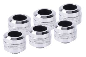 Alphacool Eiszapfen PRO 16mm HardTube fitting G1/4 - chrome sixpack