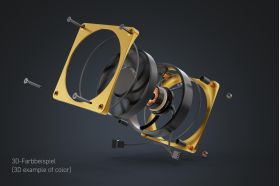 Alphacool Apex Stealth Metal fan 2000rpm gold (120x120x25mm)