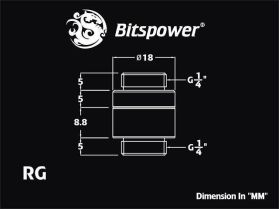 Bitspower G1/4" Deep Blood Red Rotary G1/4" Extender - BP-DBRRG