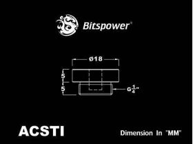 Bitspower G1/4" Crystal Stop Fitting I With 5MM LED Hole - BP-ACSTI-BK