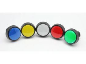 Pushbutton 1 inch round (Small) - Bulb/LED Light - Amber, Blue, Green, Red, White, Yellow