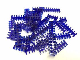 Cable Comb - Mega Pack! - 35pcs - Blue Transparent