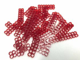 Cable Comb - Mega Pack! - 35pcs - Closed Red Transparent