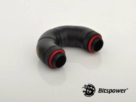 Bitspower Carbon Black Five Rotary Snake-Style Dual G1/4" Adapter - BP-CBSR5DG