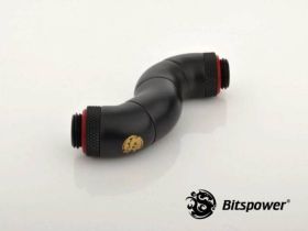 Bitspower Carbon Black Five Rotary Snake-Style Dual G1/4" Adapter - BP-CBSR5DG