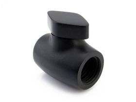 XSPC Ball Valve with 2x G1/4 inch IG - Matte Black