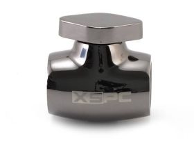 XSPC Ball Valve with 2x G1/4 inch IG - Black Chrome