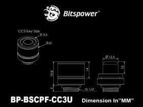 Bitspower G1/4" Black Sparkle Compression Fitting CC3 Ultimate For ID 3/8" OD 5/8" Tube