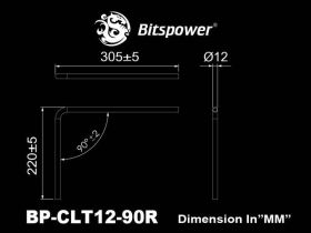 Bitspower Pre-bent 90-Degree acrylic Hard Tube OD12MM-Length 220x305MM - 4 pieces