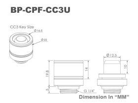 10MM (3/8 ID - 5/8 OD) Bitspower Schroeffitting - G1/4 (1 stuk) Silver Shiny BP-CPF-CC3U