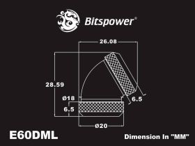 Bitspower True Brass Enhance 60-Degree Dual Multi-Link Adapter For OD 12MM - BP-TBE60DML