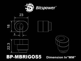 Bitspower X-cross fittings (Matt Black) - BP-MBRIGOS5