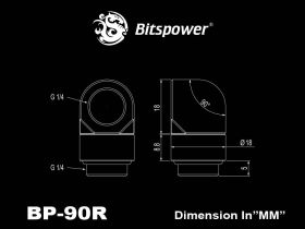 Bitspower G1/4 True Brass Rotary 90 Degree IG1/4 Adapter - BP-TB90R