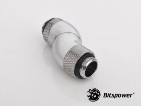 Bitspower G1/4" Triple Rotary 90-Degree G1/4" Extender - Silver Shining