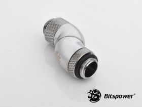 Bitspower G1/4" Triple Rotary 90-Degree G1/4" Extender - Silver Shining