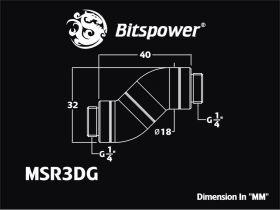 Bitspower Triple Rotary Mini Snake-Style Dual G1/4" Adapter - Silver Shining