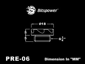 Bitspower G1/4 Black Sparkle Stop Fitting PREMIUM - BP-BSPRE-06