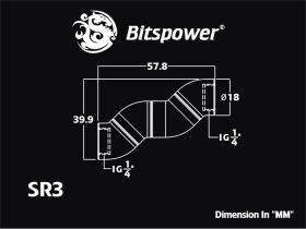 Bitspower G1/4 Black Sparkle Triple Rotary Snake-Style Dual IG1/4 Adapter BP-BSSR3