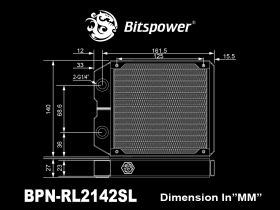 Bitspower Leviathan II 140 Radiator with Single Wave Fins (Thickness 27mm)