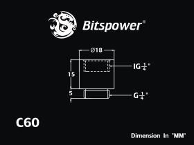 Bitspower G1/4 Deluxe White IG1/4 Extender 15mm