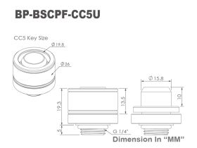 Bitspower Black Sparkle Compression Fitting CC5 Ultimate For ID 1/2" OD 3/4" Tube