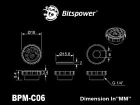 Bitspower Artemis True Brass Stop Fitting with Magnetic Logo (4 PCS)