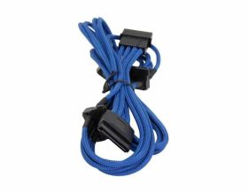 BitFenix 4-Pin Molex naar 4x SATA Stroomkabel - 20cm Sleeved Blue/Black