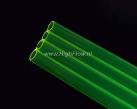 PrimoChill 1/2in. Rigid PETG Tube – 6 x 30in. – UV Green - RTP12-630-UG