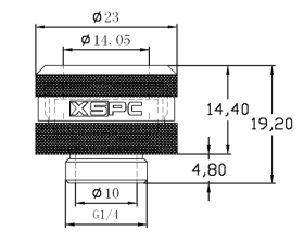 XSPC G1/4" to 14/10mm PETG/Acrylic/Hard Tube Triple Seal Fitting - MATTE BLACK