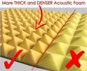 Arrowzoom Acoustic Panels Sound Absorption Studio Soundproof Foam - Pyramid Tiles - 50 x 50 x 5 cm