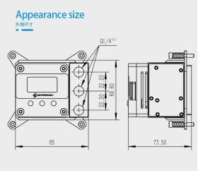 BarrowCH OLED CPU Waterblock, LRC 2.0 RGB, Integrated 17W PWM Pump - INTEL 115x