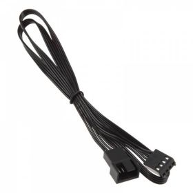 4-Pin PWM Fan Verlengkabel Extension Cable 60CM - Black Ribbon Style