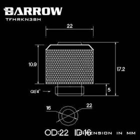 Barrow G1/4 - 16/10mm Flexible Tube Compression Fitting - White