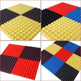 Arrowzoom Acoustic Panels Sound Absorption Studio Soundproof Foam - Pyramid Tiles - 50 x 50 x 5 cm