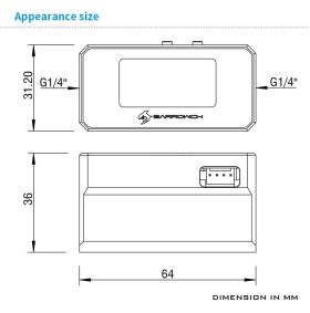 BarrowCH G1/4 Multimode OLED Display, Flow / Overheat Alarm with Intelligent Shutdown - White