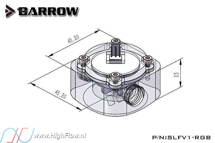 Barrow G1 4 Flow Indicator Meter with LRC 2.0 RGB Lighting